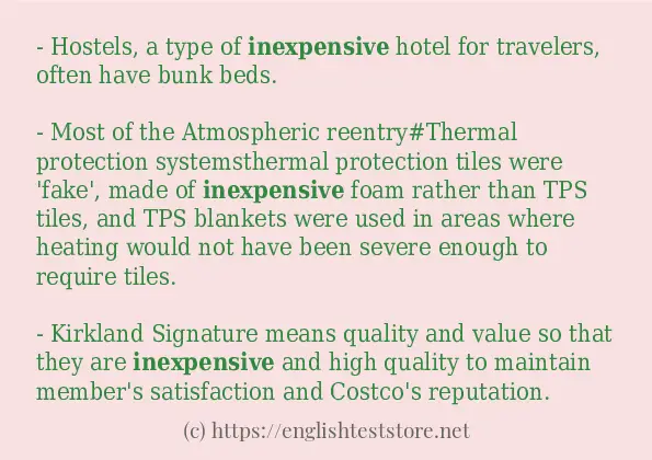 inexpensive - example sentences