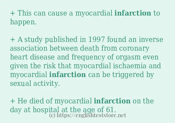 infarction use in sentences