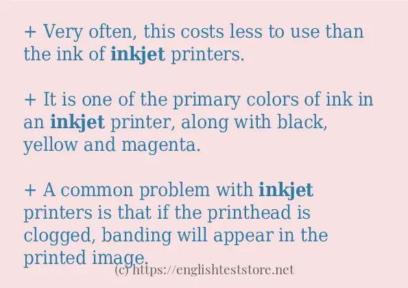 inkjet use in sentences