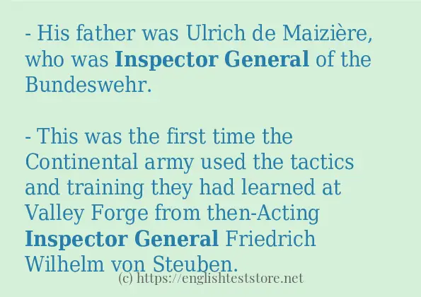 inspector general some example sentences