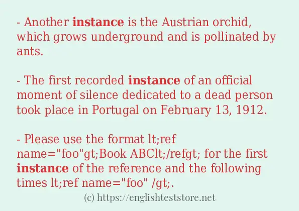 instance in-sentences