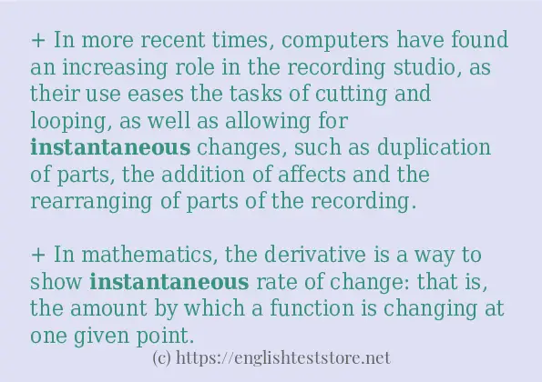 instantaneous how to use in sentences