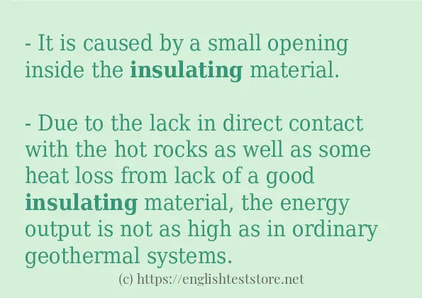 insulating how to use in sentences