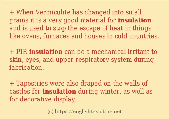 insulation use in-sentences