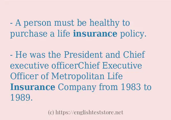 insurance how to use in sentences