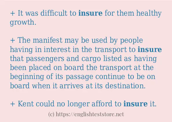 insure - sentence examples
