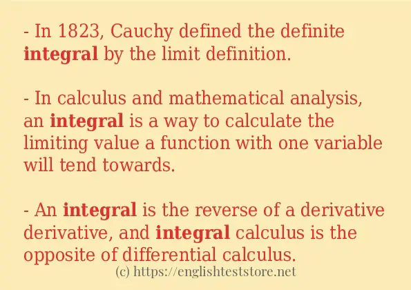 integral example in sentences