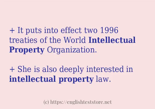 intellectual property how to use in sentences