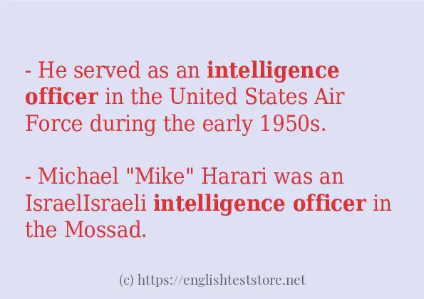 intelligence officer - some sentence examples