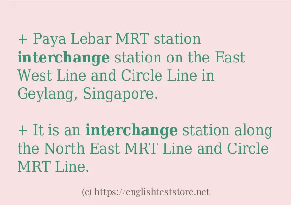 interchange - some sentence examples