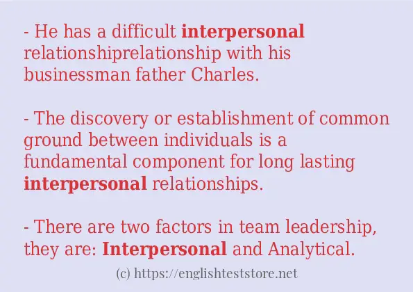 interpersonal how to use in sentences