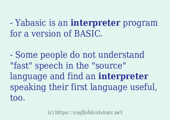 interpreter - example sentences