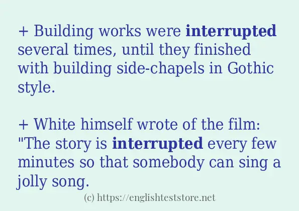 interrupted - sentence examples