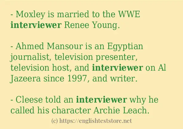 interviewer use in sentences