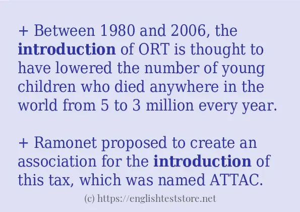 introduction - example sentences