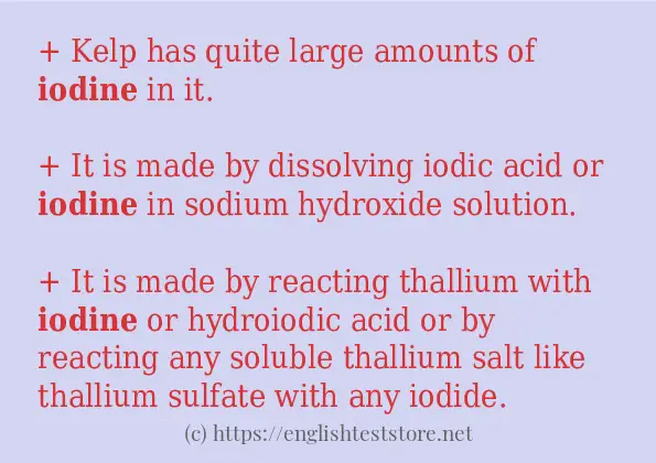 iodine use in sentences