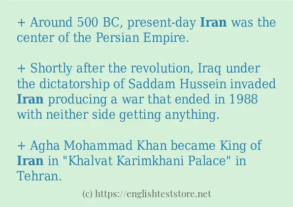 iran some example sentences