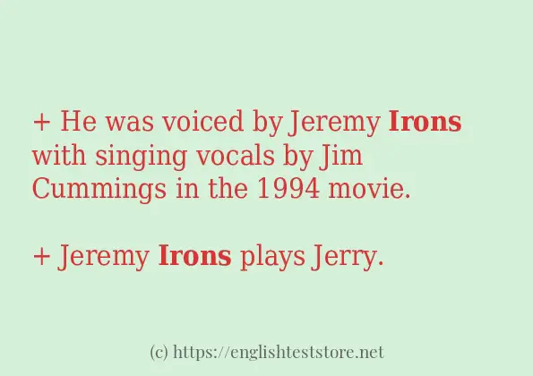 irons some example sentences