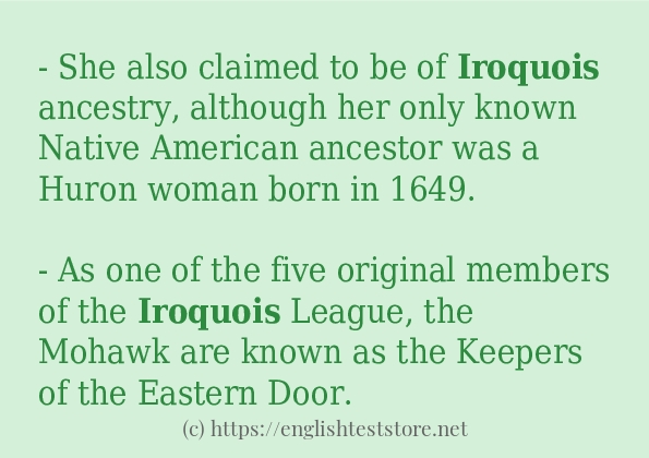 iroquois some example sentences