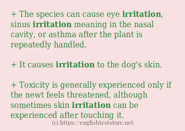 irritation - sentence examples