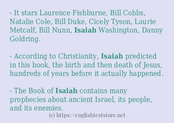 isaiah - sentence examples