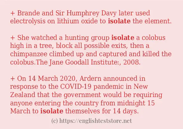 isolate use in-sentences