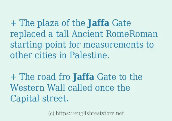 jaffa - example sentences