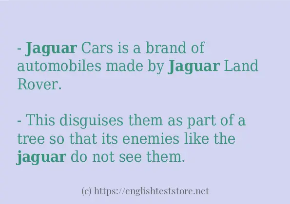 jaguar use in sentences