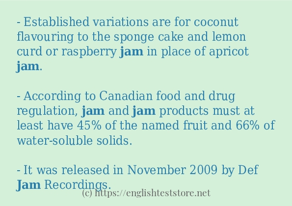 jam - sentence examples