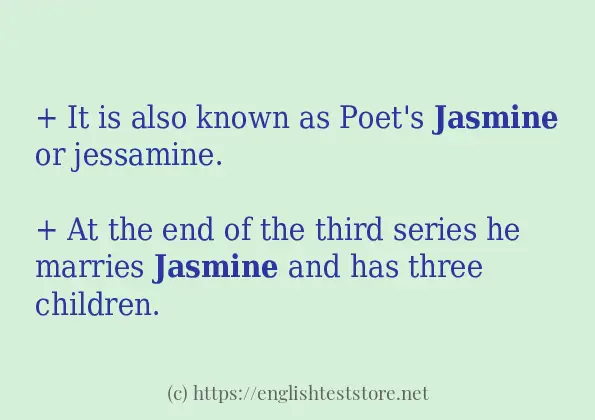 jasmine example in sentences