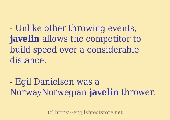 javelin - some sentence examples