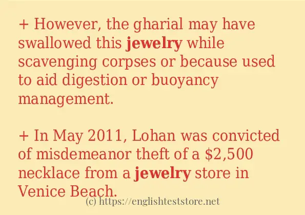 jewelry - sentence examples