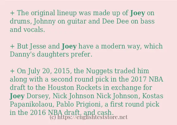 joey in-sentences