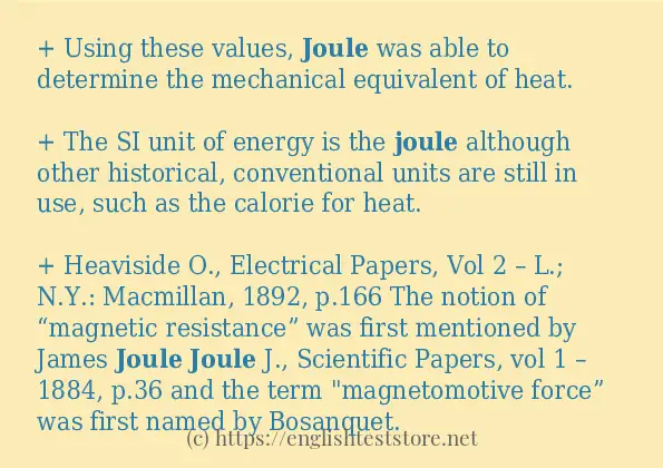 joule use in sentences