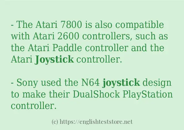 joystick - sentence examples