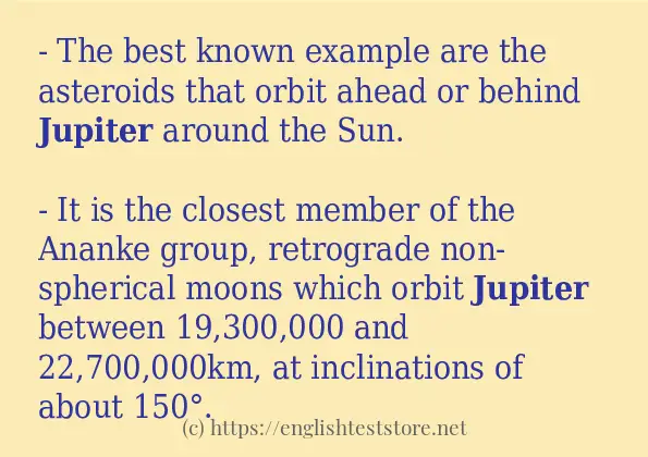 jupiter some example sentences