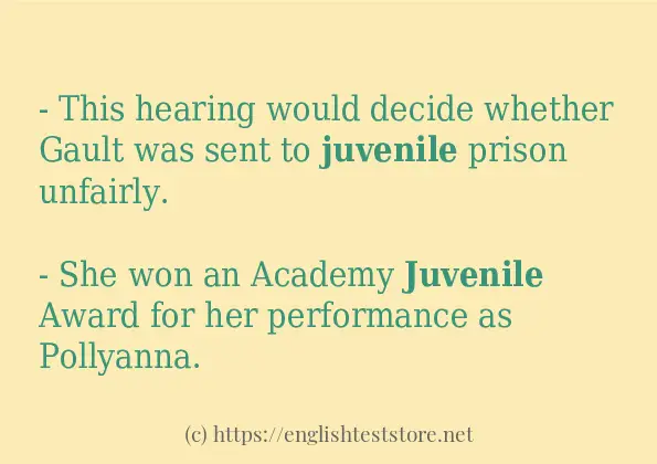 juvenile use in sentences