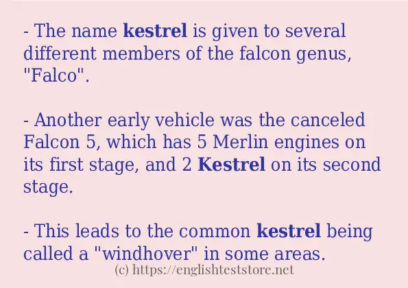 kestrel some ways to use