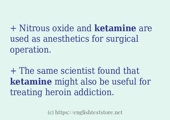 ketamine in-sentences