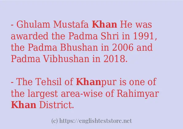 khan use in sentences