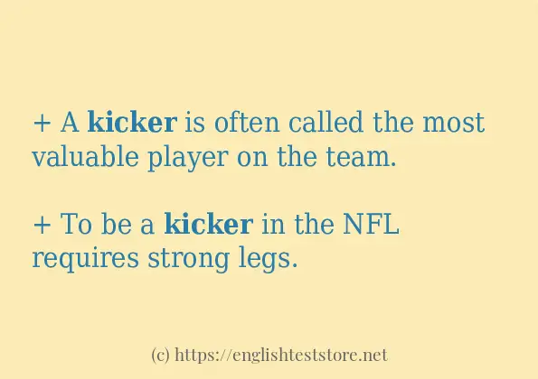 kicker in sentences?