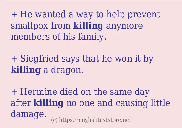 killing - some sentence examples