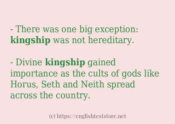 kingship - sentence examples