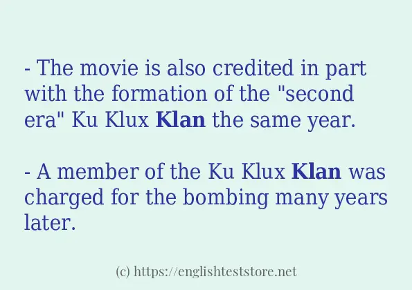 klan - example sentences