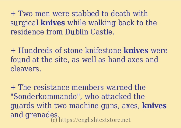 knives use in-sentences