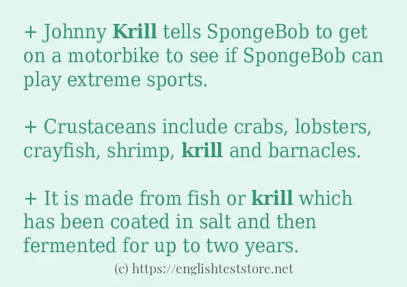 krill - example sentences