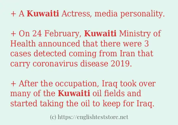 kuwaiti how to use in sentences