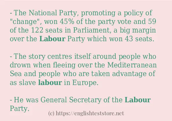 labour - example sentences