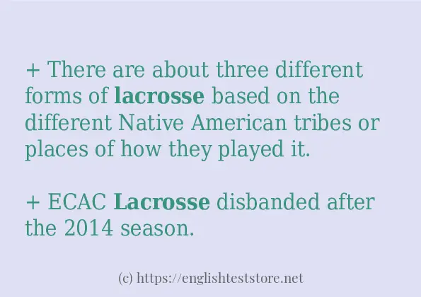 lacrosse - sentence examples