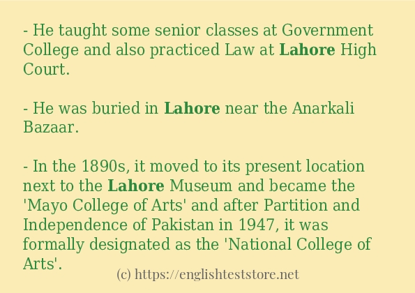 lahore use in sentences